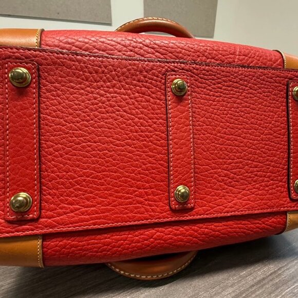 RARE Red Vintage Dooney & Bourke All Weather Leather Gladstone Bag - Picture 11 of 11